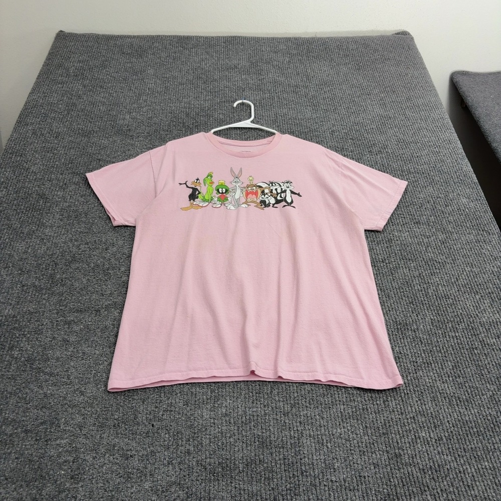 Looney Tunes T-Shirt Unisex L Pink Cotton Graphic Crew Neck Casual Streetwear